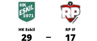 Klar seger för HK Eskil - vann med 29-17 mot RP IF