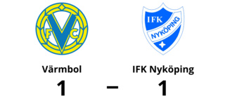 Värmbol och IFK Nyköping delade på poängen efter 1-1