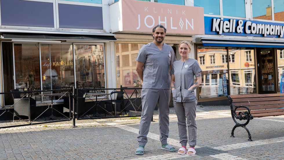 Johan Pentakota och Elin Pentakota på Klinik Johlin.