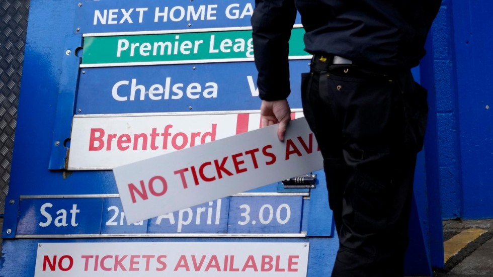 Ett exempel på hur sanktionerna mot Chelsea och dess ägare Roman Abramovitj slår. Biljetter till kommande hemmamatcher går inte att köpa.