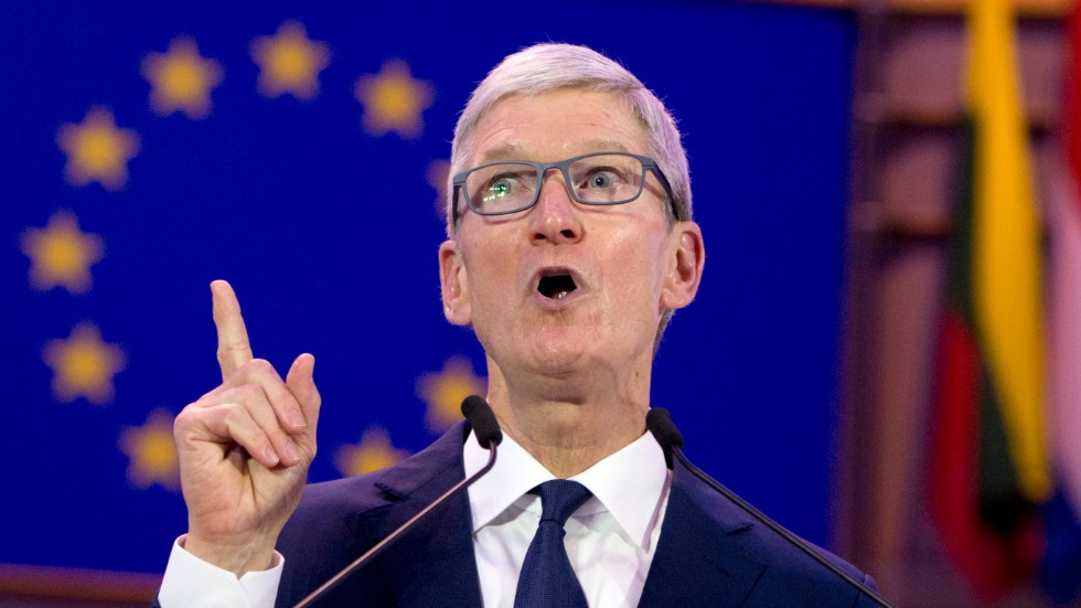 Apples vd Tim Cook har hittills inte jublat över den nya datalag som ser ut att bli verklighet i EU i höst. Arkivbild.