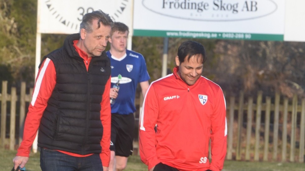 Frödinges tränarduo Johan Bengtsson och Senad Berisha.