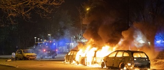 Skola och flera bilar i brand i Rosengård i Malmö i natt