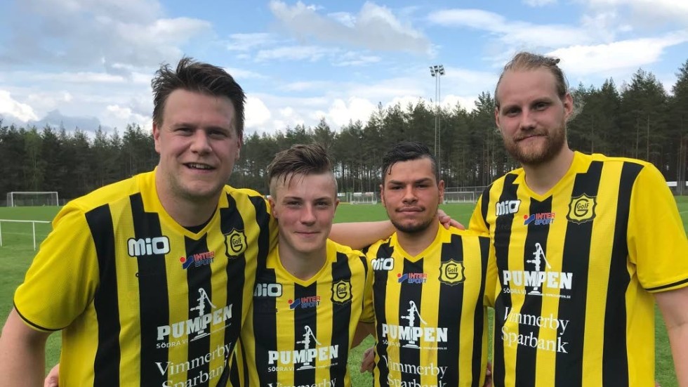 Gullringens målskyttar: Rasmus Bexell, Erik Lindblad, Kevin Gaines och Isack Thuresson.