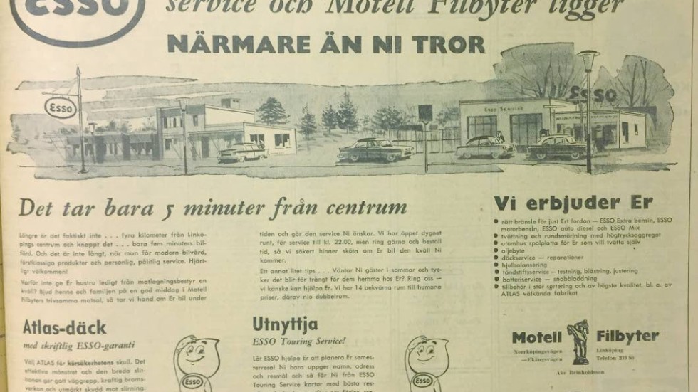 Annons i Corren våren 1957.