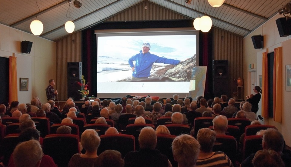 Daniel asp fyllde Går’n i Horn inför hans föreläsning om det stora äventyret. Foto: Morgan Karlsson