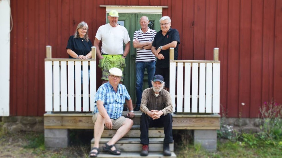 Några av arrangörerna för mötesplats Frödinge. Från vänster övre raden: Eva Svensson, Leif Svensson, Torsten Karlsson, Clarence Dahlström. Nedre raden från vänster: Curt Tyrberg och Peter Hultqvist.