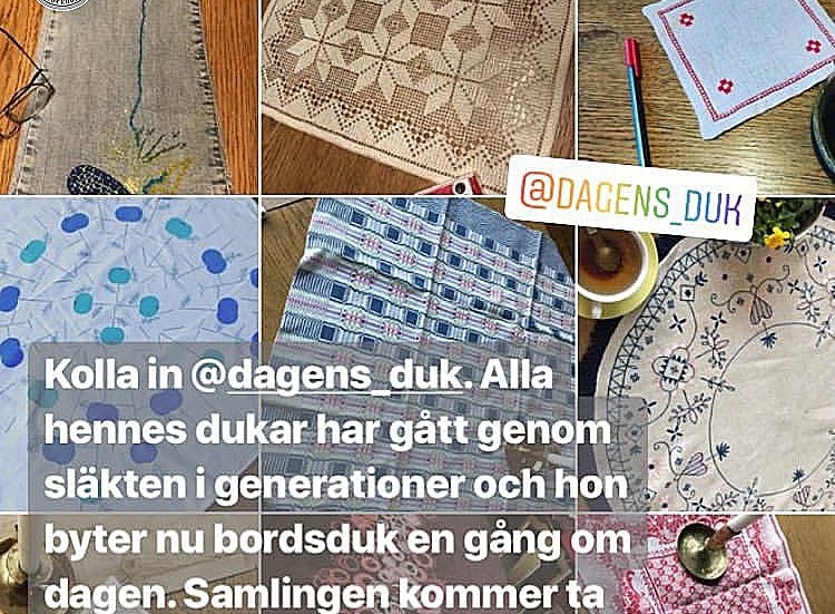 Nordiska Museet uppmärksammade Marias konto och marknadsförde "Dagens duk" bland sina följare. "Jätteroligt", säger Maria Knutsson.
