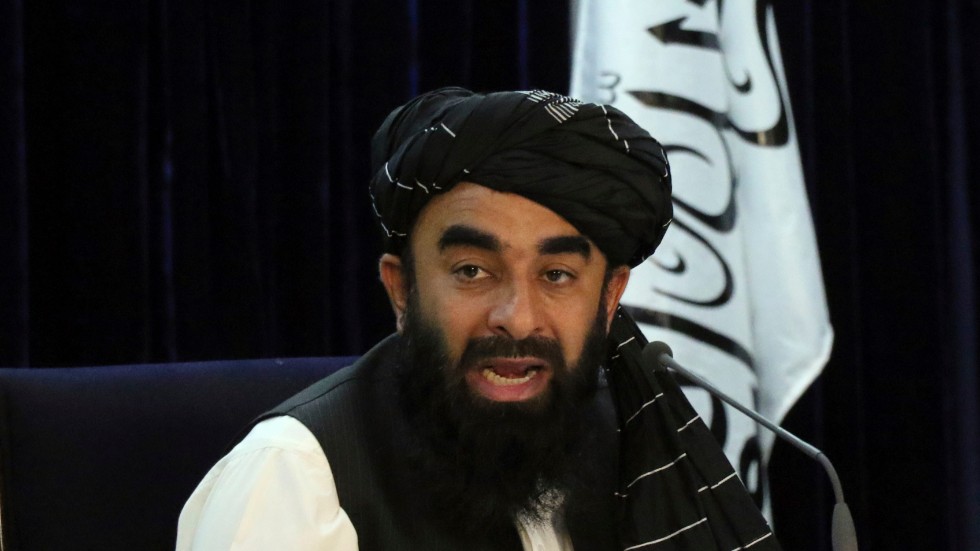 Det afghanska talibanstyrets talesperson Zabihullah Mujahid. Arkivbild.