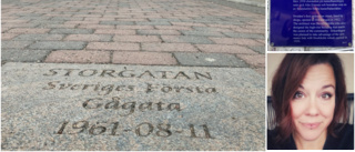Stenar med "Sveriges första gågata" pryder Storgatan – men Stockholmsförorten var nio år före: "Det är skillnad"