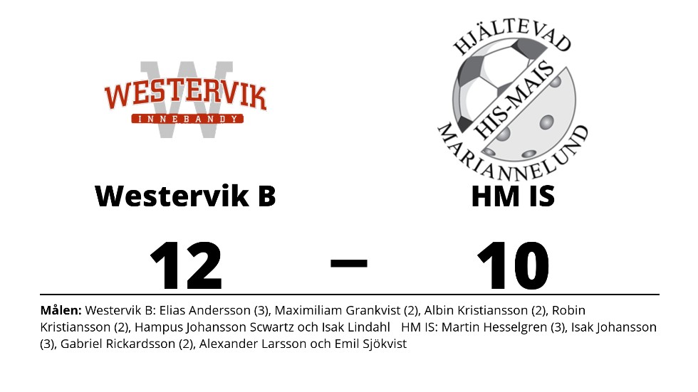 Westervik IBK B vann mot Hjältevad Mariannelunds IS
