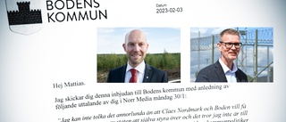 Claes Nordmark bemöter riksdagsledamoten Mattias Karlssons påhopp med en inbjudan till Boden: "Ditt uttalande visar på förvånande okunskap" 
