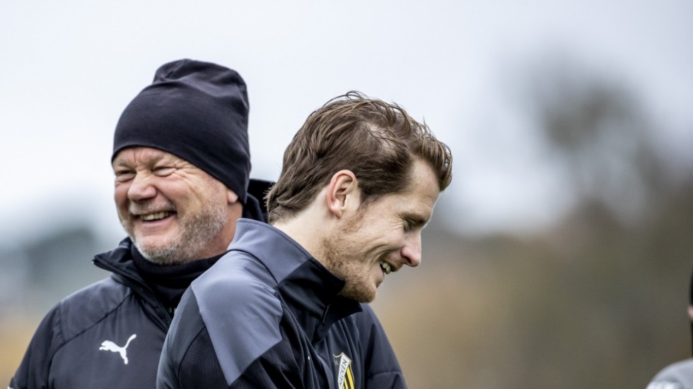 Erik Friberg och Häckens tränare Per-Mathias Högmo.