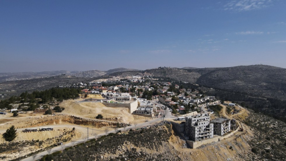 En bosättning på Västbanken i förra veckan. Arkivbild.