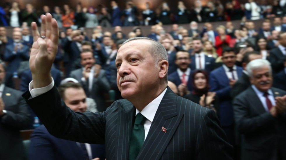 Det här inte en demokrats ansikte. Turkiets "president" Recep Tayyip Erdoğan. 
