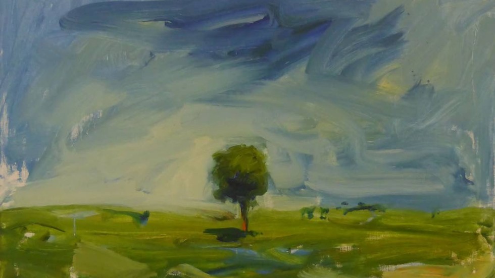 Målningen av Lars Isacsson heter trädet och är en del av utställningen.
