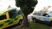 Bil backade på barnvagn