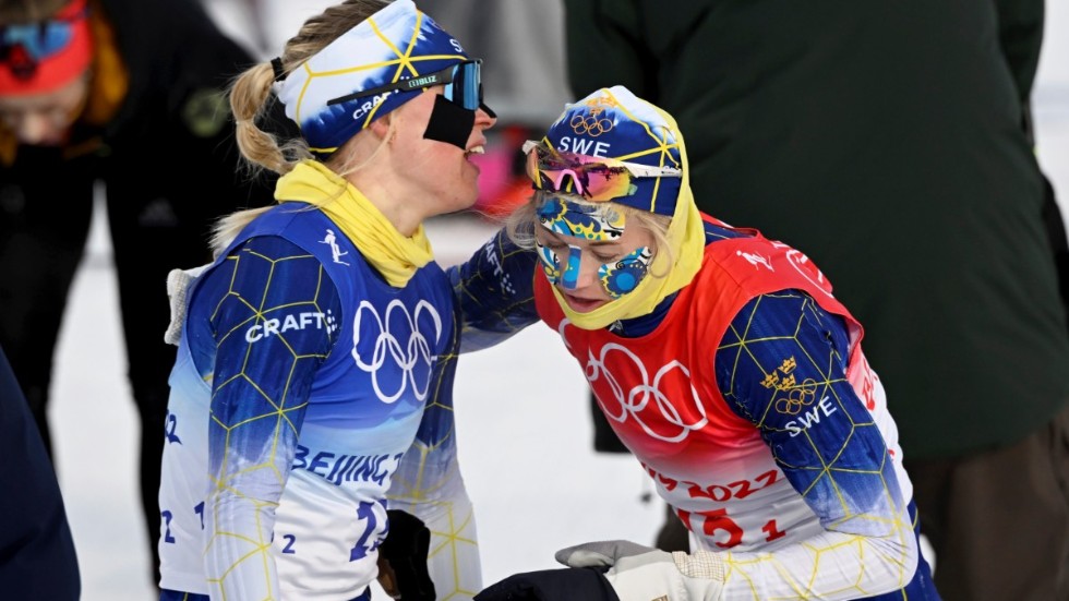 Maja Dahlqvist, höger, och Jonna Sundling, vänster, rådde inte på Tyskland i sprintstafetten.