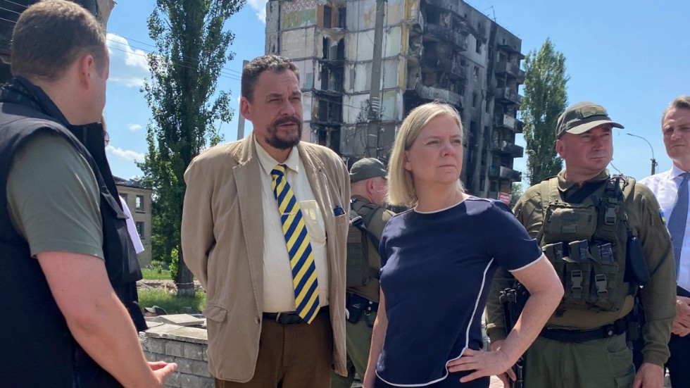 Sveriges statsminister Magdalena Andersson på besök i Ukraina.