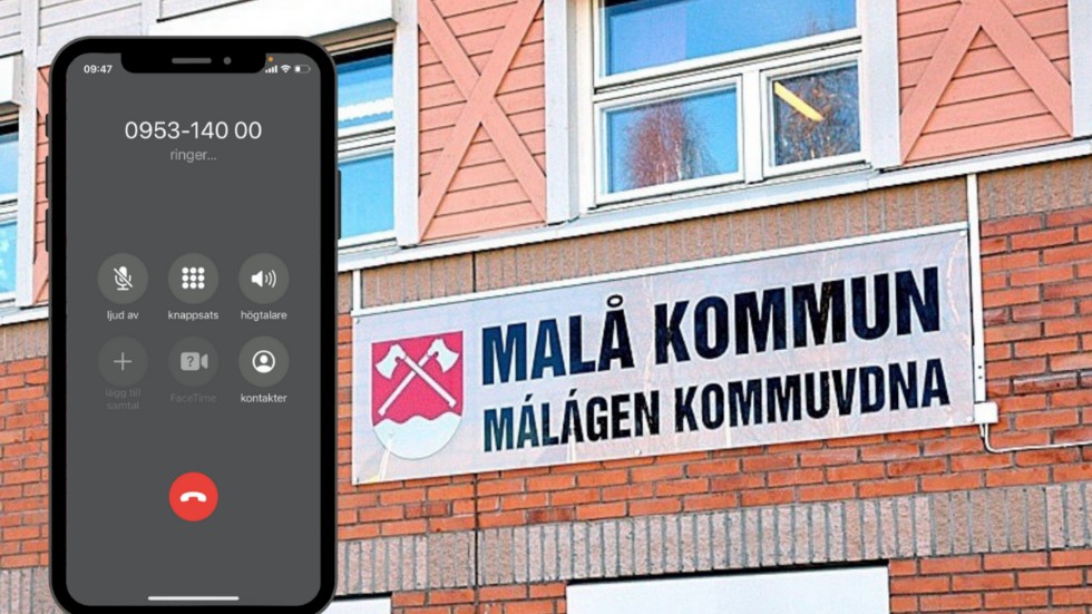 Telefonistrul på Malå kommun. Bilden är ett montage. 