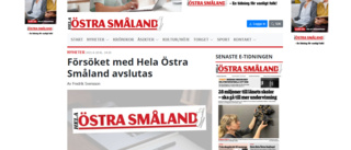 Digital tidning i Småland läggs ner. "Vi valde att dra i handbromsen i rätt tid"