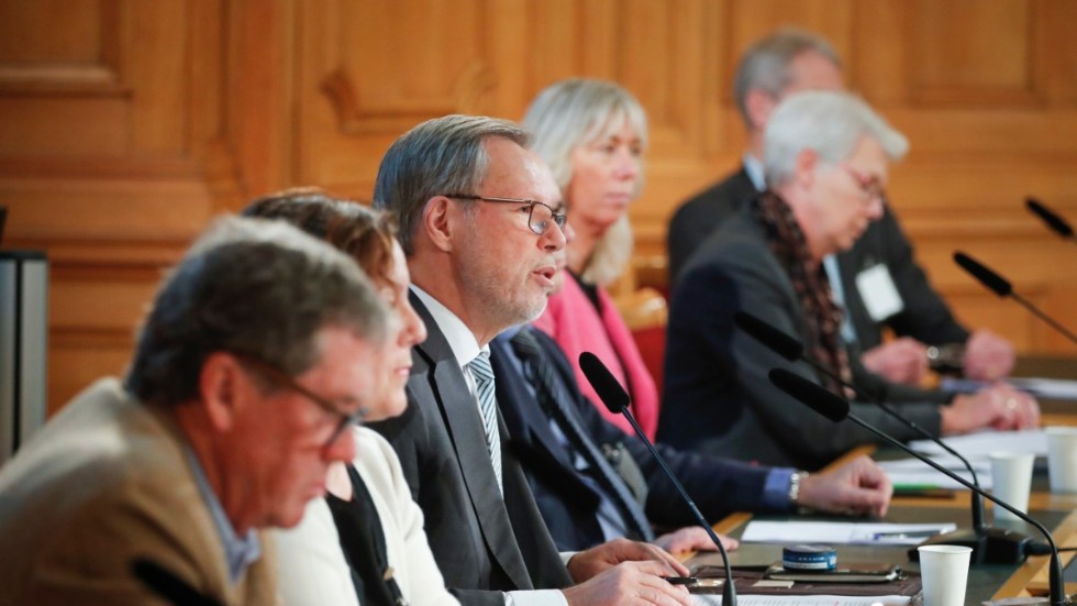 STOCKHOLOM 20211029
Coronakommissionens ordförande Mats Melin då Coronakommisionens delbetänkande presenteras i riksdagen i oktober.