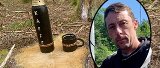Explosivt kaffe – Matteas tillverkade termos av gammal granat: "Lagom storlek"