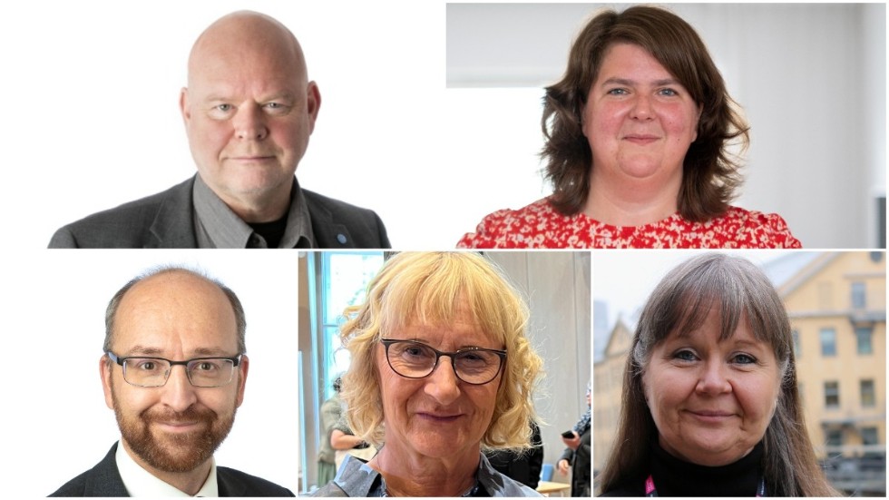Socialdemokraterna Torbjörn Holmqvist, Kaisa Karro, Martin Tollén, Lena Micko och Eva Andersson avger vallöften inför regionvalet i Östergötland.