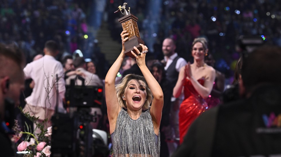 Cornelia Jakobs efter Melodifestivalens final tidigare i våras. Arkivbild.