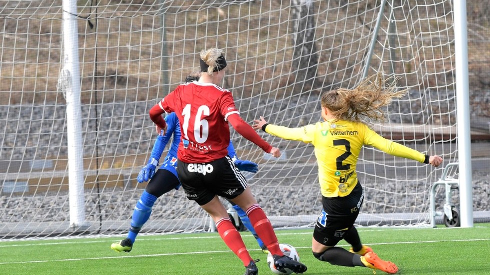 Ebba Kymmer Ragnarsson hade flera chanser att göra mål under matchen.