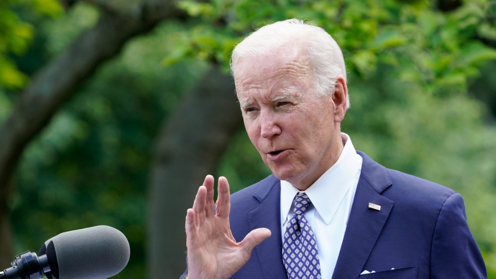 USA:s president Joe Biden under ett evenemang i Rosenträdgården vid Vita huset i tisdags.