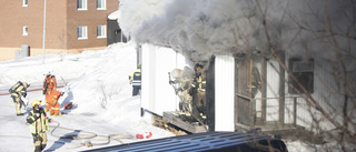 Brand i nedbrunnen närbutik i Kiruna blossade upp igen