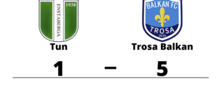 Förlust med 1-5 för Tun mot Trosa Balkan