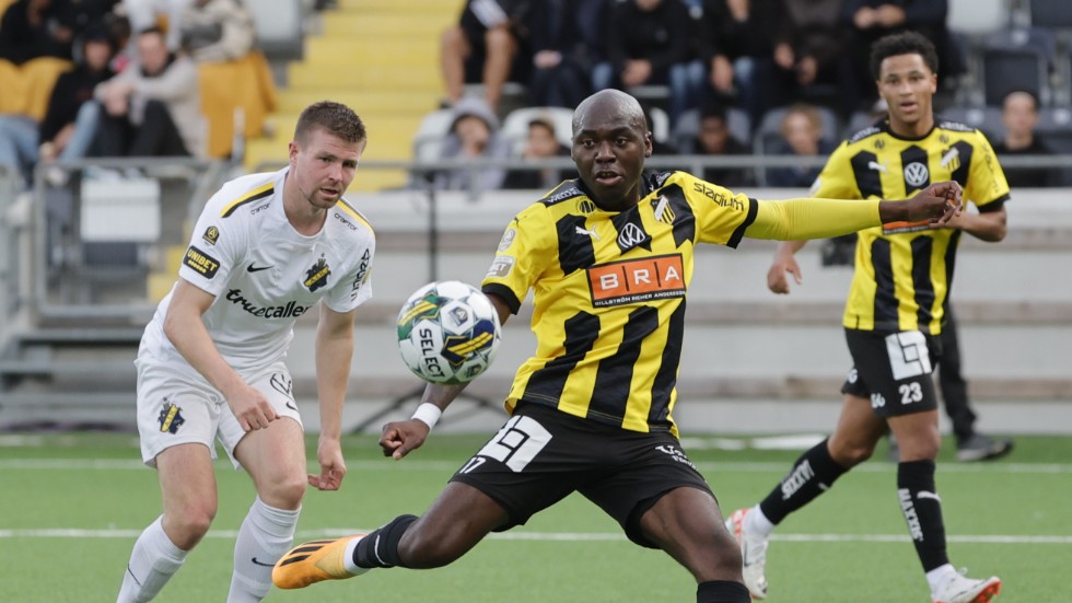 Edward Chilufya avgjorde matchen mot AIK med två mål, zambierns första allsvenska mål i Häckentröjan.