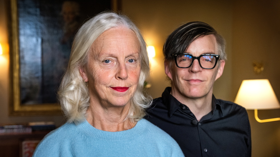 Anne Sofie von Otter och tonsättaren Mikael Karlsson inför premiären av "Melancholia" på Kungliga Operan i Stockholm.