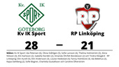 Förlust mot Kv IK Sport för RP Linköping