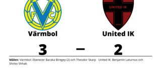 Efterlängtad seger för Värmbol - bröt förlustsviten mot United IK