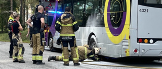 Misstänkt brand i elbuss – räddningstjänsten på plats