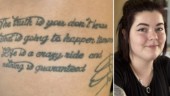 Natalie, 24, har Eskilstunas fulaste tatuering