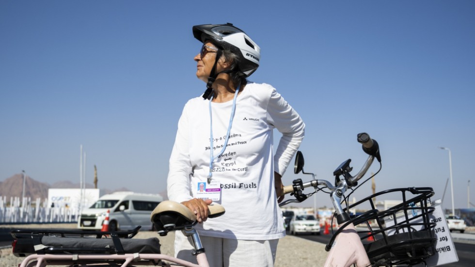 Dorothee Hildebrandt har cyklat ner till FN:s klimattoppmöte COP27 från Sverige.