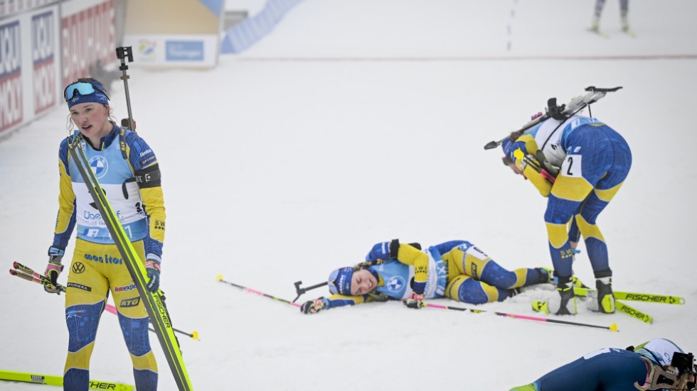 Svenskorna Linn Persson, Anna Magnusson och Hanna Öberg hade en tung jaktstart under skidskytte-VM i Oberhof.