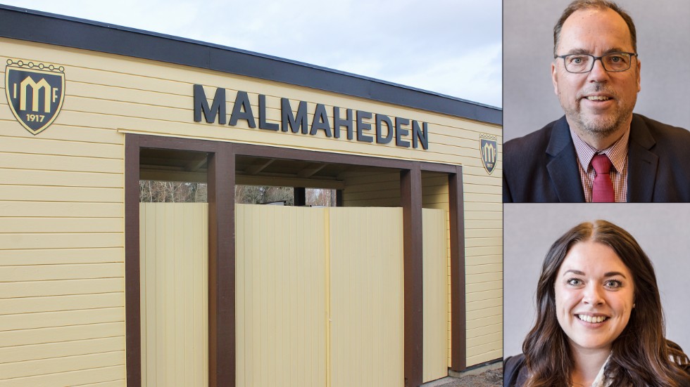 Anders Berglöv (S) ställer sig positiv till att kommunen köper Malmahedens idrottsanläggning. Emma Dahlin (M) är mer tveksam. 