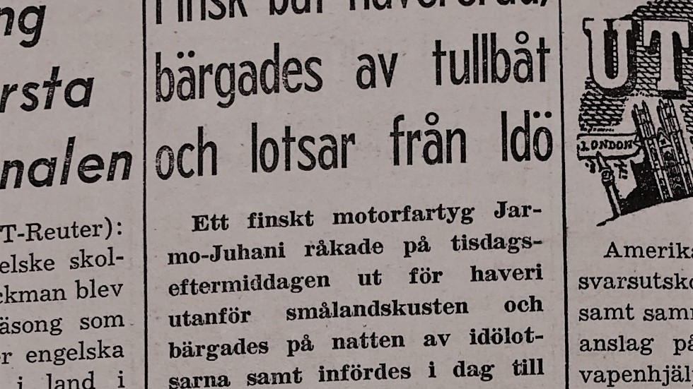 Den 24 augusti 1949 rapporterade Västerviks-Tidningen om bärgningen.   