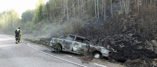 Skogen i brand efter olycka