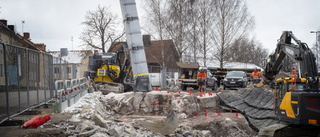 Nu sprängs det vid nya resecentrum i Nyköping