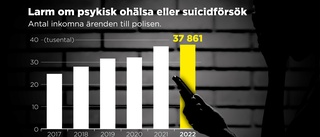 Tydlig ökning av självmordslarm till polisen
