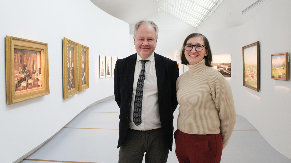 Olof Hermelin och Gabriela Huk är entusiastiska och har redan arbetat ut ett koncept ifall målningen skulle hamna hos dem. 