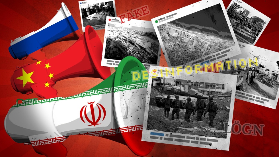 Iran, Ryssland och Kina utnyttjar informationskaoset i Israel-Hamas-kriget för att sprida desinformation på sociala medier.