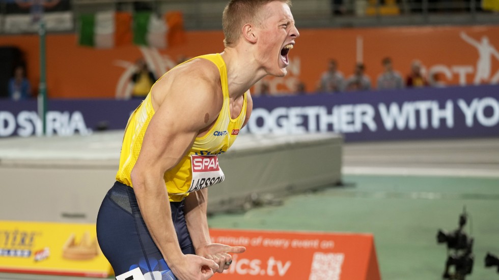 Henrik Larsson slog sitt eget rekord på 100 meter under SM i Söderhamn. Arkivbild.