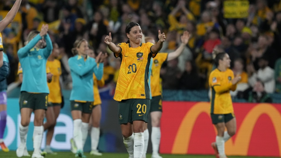 Australiens anfallsstjärna Sam Kerr gjorde sina första VM-minuter i segermatchen mot Danmark. Arkivbild.